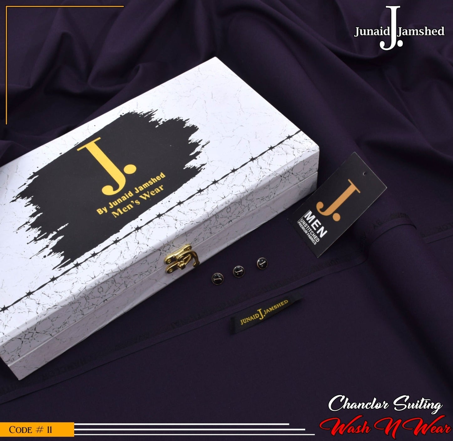 J. Elite Class 4 Season Wash N Wear With Luxury Box & Bag ( DARK PURPLE )
