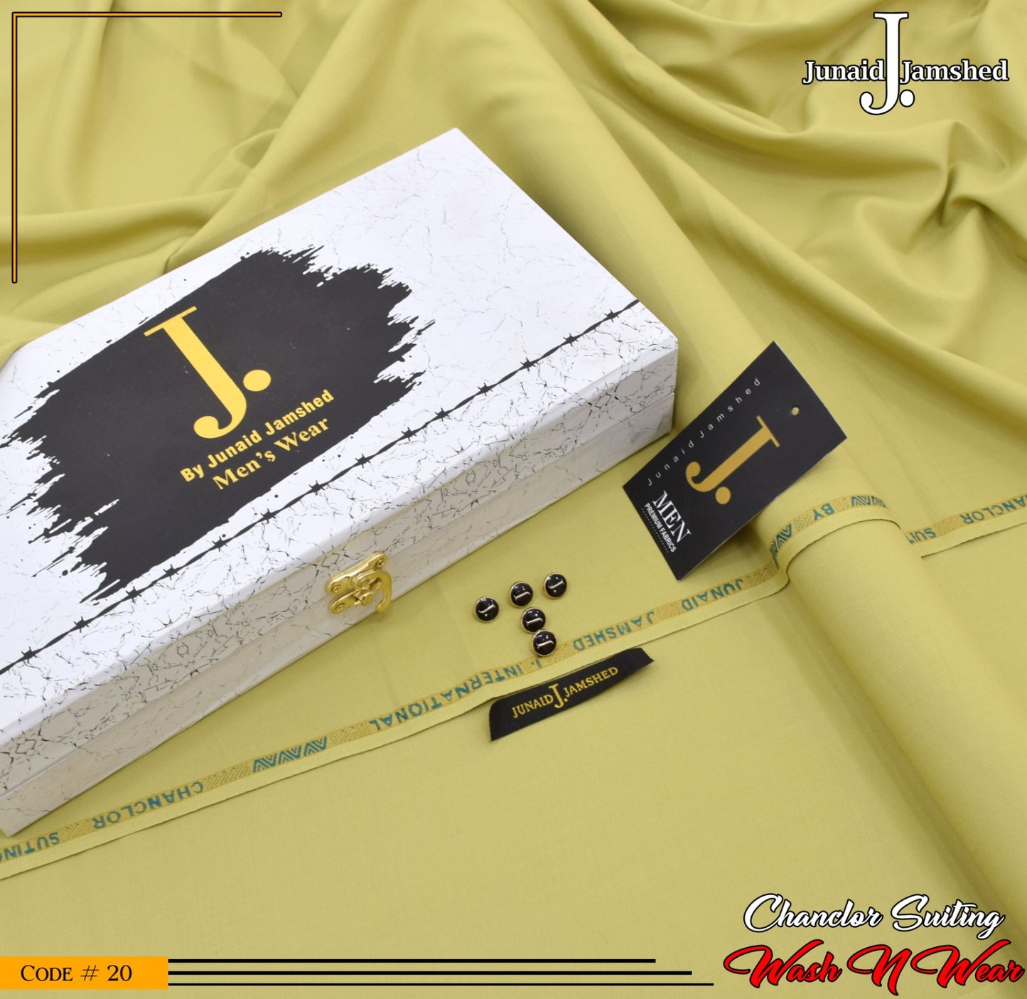 J. Elite Class 4 Season Wash N Wear With Luxury Box & Bag ( PISTIACHIO )
