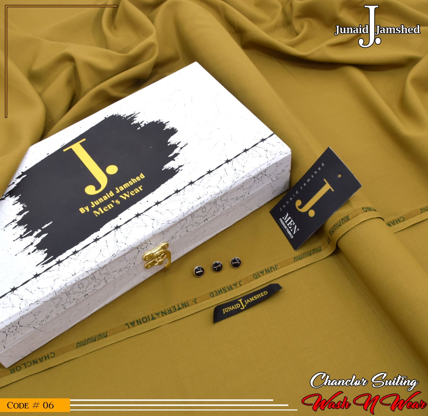 J. Elite Class 4 Season Wash N Wear With Luxury Box & Bag ( ASH GOLD )
