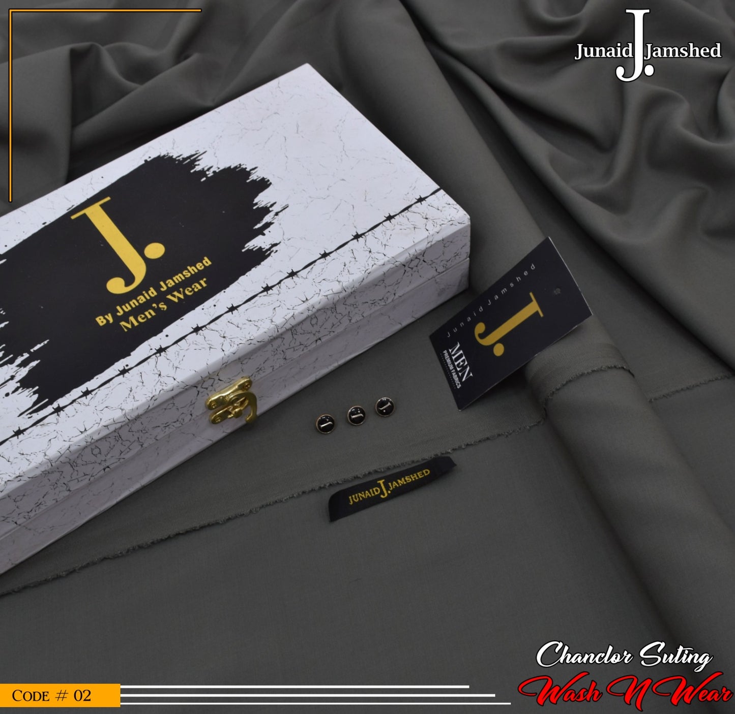 J. Elite Class 4 Season Wash N Wear With Luxury Box & Bag ( CHARCOAL )