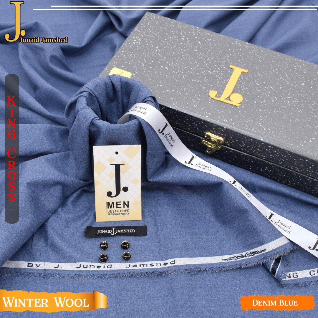 J. Elite Class Premium king Cross Wool With Luxury Box & Bag  DENIM BLUE