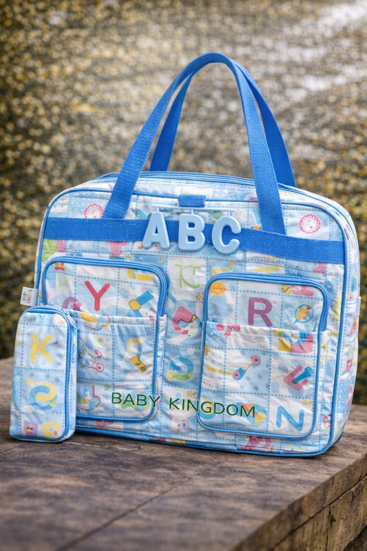 PREMIUM WOMEN BABY BAG WITH SPACIOUS COMPARTMENTS + FEEDER COVER  ( BLUE )